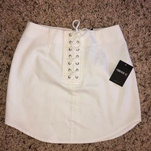 Forever 21 white mini skirt